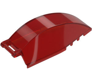 LEGO Transparent Red Windscreen 8 x 4 x 2 with Handle (23448 / 35383)