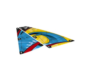 LEGO Transparent Sail with Blue Waves, Red Stripes and Yellow Areas, Gears (36069)