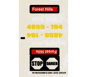 LEGO Transparent Autocollant Sheet for Set 4855 (49196)