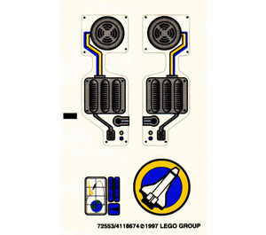 LEGO Transparent Sticker Sheet for Set 6454 (72553)