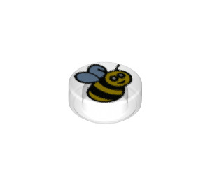 LEGO Transparant Tegel 1 x 1 Ronde met Bee (35380 / 79139)