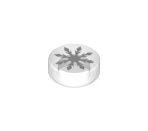 LEGO Transparentní Dlaždice 1 x 1 Kolo s Snowflake Vzor (35380 / 49060)