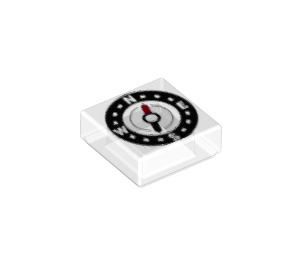 LEGO Прозорий Плитка 1 x 1 з Compass з канавкою (3070 / 27489)