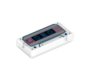 LEGO Transparent Tile 1 x 2 with Audio Cassette with Groove (3069 / 50505)