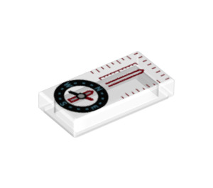 LEGO Transparent Tuile 1 x 2 avec Scale et Compass avec rainure (3069 / 33412)