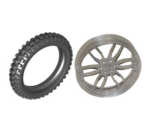 LEGO Przezroczysty Wheel 75 x 17mm with Motorcycle Tyre Ø 100,6