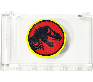 LEGO Transparent Windscreen 1 x 6 x 3 with Jurassic Park Logo Sticker (39889)