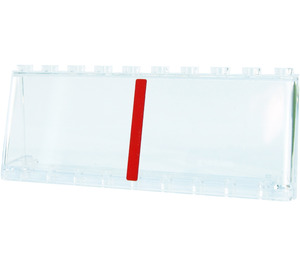 LEGO Transparent Windschutzscheibe 2 x 10 x 3 mit Vertikale Stripe Aufkleber (24607)