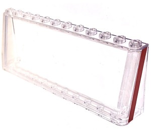 LEGO Transparent Windscreen 2 x 12 x 4 with Dark red Frame on both sides Sticker (6267)