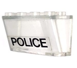 LEGO Transparent Windscreen 2 x 4 x 2 Inverted with Police Sticker (4284)