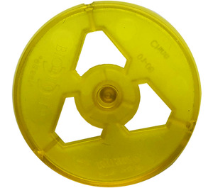 LEGO Transparent Yellow Bionicle Disk with Triangular Cutouts