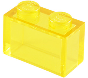 LEGO Jaune transparent Brique 1 x 2 sans tube à l'intérieur (3065 / 35743)