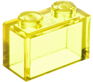 LEGO Transparent Yellow Brick 1 x 2 without Bottom Tube (3065 / 35743)