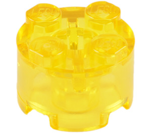 LEGO Transparent Yellow Brick 2 x 2 Round (3941 / 6143)