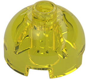 LEGO Transparent Yellow Brick 2 x 2 Round with Dome Top (Safety Stud, Axle Holder) (3262 / 30367)