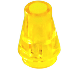 LEGO Transparent Yellow Cone 1 x 1 without Top Groove (4589 / 6188)