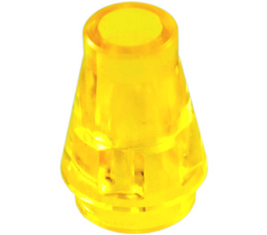 LEGO Transparentes Gelb Kegel 1 x 1 ohne obrige Rille (4589 / 6188)