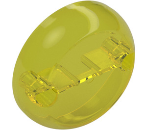 LEGO Transparent Yellow Cylinder 7 x 7 Round Half (1974)