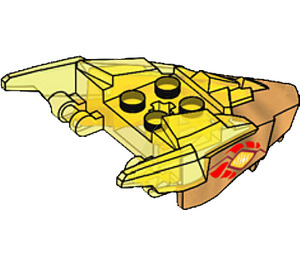 LEGO Transparent Yellow Dragon Head Upper Jaw with Red Eye (102931)