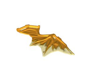 LEGO Transparent Yellow Dragon Wing 11 x 5 with Marbled Bright Light Orange Edge (4899)
