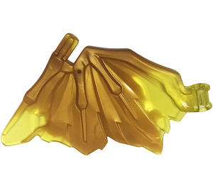 LEGO Transparent Yellow Dragon Wing with Marbled Pearl Gold