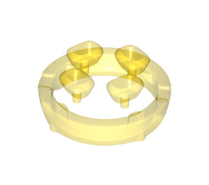 LEGO Transparent Yellow Four Diamonds on Sprue (36451)