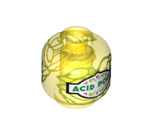 LEGO Transparentes Gelb Kopf mit ACID POPS Dekoration (Einbau-Vollbolzen) (3626 / 79189)