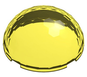 LEGO Transparent Yellow Hemisphere 4 x 4 with Ripples (30208 / 71967)