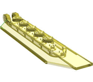 LEGO Transparent Yellow Hinge Plate 1 x 8 with Angled Side Extensions (Round Plate Underneath) (14137 / 30407)