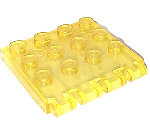 LEGO Transparant Geel Scharnier Plaat 4 x 4 Voertuig Roof (4213)