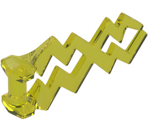 LEGO Transparentní žlutá Lightning Bolt (Dvojité) (28555 / 59233)