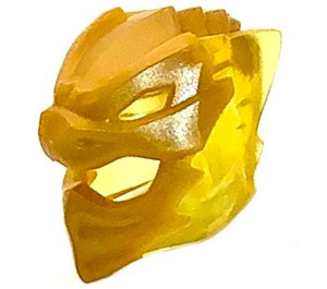 LEGO Transparent Yellow Ninjago Helmet with Flames and Gold Dragon Face