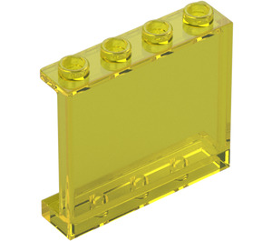 LEGO Transparentní žlutá Panel 1 x 4 x 3 s bočními podpěrami, dutými cvočky (35323 / 60581)