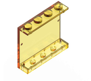 LEGO Transparent Yellow Panel 1 x 4 x 3 without Side Supports, Solid Studs (4215)