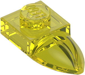 LEGO Amarillo transparente Placa 1 x 1 con Diente (35162 / 49668)