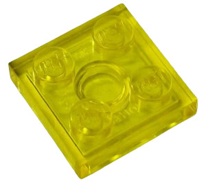 LEGO Transparant geel Plaat 2 x 2 (3022 / 94148)