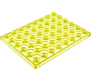 LEGO Giallo trasparente Piastra 6 x 8 (3036)