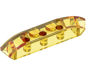 LEGO Transparent Yellow Slope 1 x 4 Curved with Sloped Ends and Two Top Studs (40996)