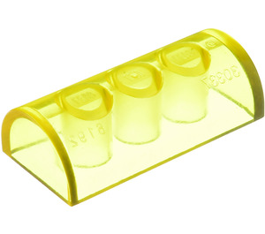 LEGO Transparent Yellow Slope 2 x 4 Curved without Groove (6192 / 30337)