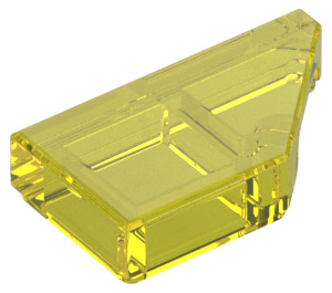 LEGO Transparent Yellow Tile 1 x 2 45° Angled Cut Right (5092)