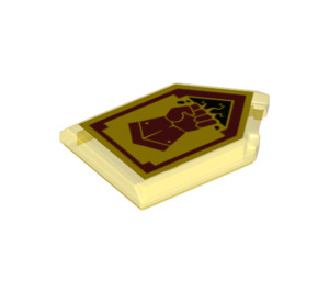 LEGO Jaune transparent Tuile 2 x 3 Pentagonal avec Fist Smash Power Bouclier (22385 / 24576)