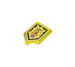 LEGO Transparent Yellow Tile 2 x 3 Pentagonal with Nexo Power Shield Wasp Missile (22385)