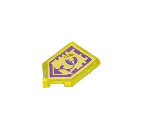 LEGO Transparent Yellow Tile 2 x 3 Pentagonal with Power Plant Power Shield (22385)