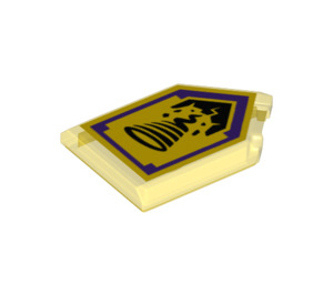 LEGO Transparent Yellow Tile 2 x 3 Pentagonal with Rock Twister Power Shield (22385 / 33768)