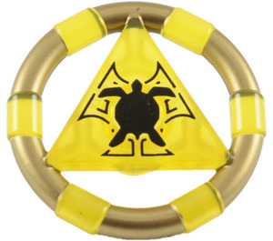 LEGO Transparent Yellow Treasure Ring with Gold Bands and Turtle (87748 / 89162)