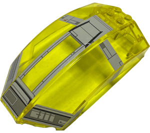LEGO Transparent Yellow Windscreen 10 x 6 x 4 Curved with Star Wars Resistance Transport Pod Sticker (18729)