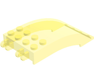 LEGO Transparent Yellow Windscreen 4 x 8 x 2 Curved Hinge (46413 / 50339)