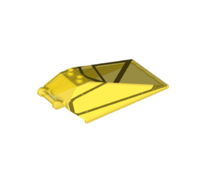 LEGO Transparentes Gelb Windschutzscheibe 4 x 8 x 2 mit Griff mit Lines 70916 (21849 / 33671)