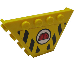 LEGO Trapezoid Tipper Fin 6 x 4 avec Goujons avec rouge Construction Casque et Chevrons Autocollant (30022)