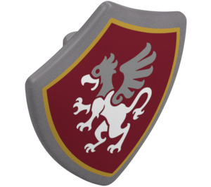 LEGO Triangular Shield with Spiked Top with Griffin on Dark Red (4972 / 113051)